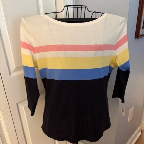 Talbots Striped Multicolor Women's Tunic Tee NWT  1X - Picture 2 of 2